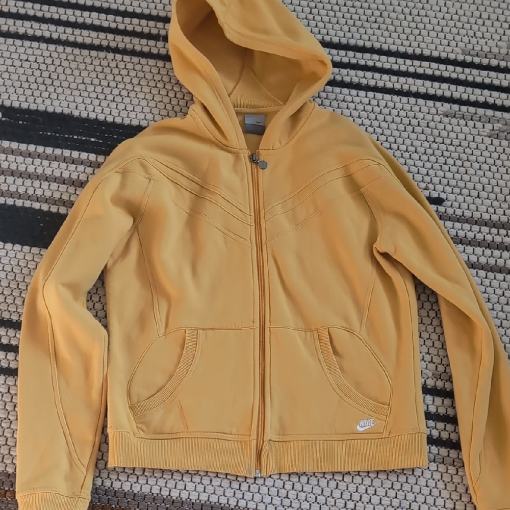 Nike yellow full zip hoodie